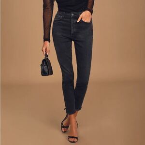 Agolde Nico High Rise Black Wash Slim Jeans